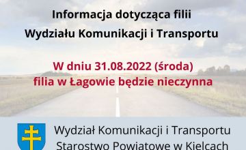 Filia w Łagowie nieczynna